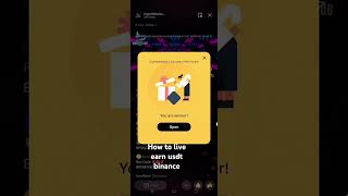 HOW to live earn USDT in binance 🤑💯 💯#binancecoin #livetipsandtricks