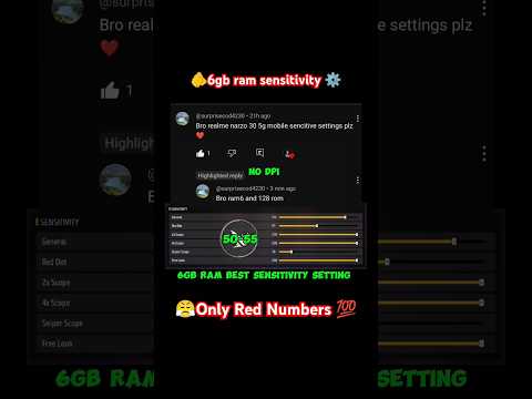 6gb ram free fire sensitivity settings ⚙️ 2024 || FF secret headshort setting😤#freefire #foryourpage