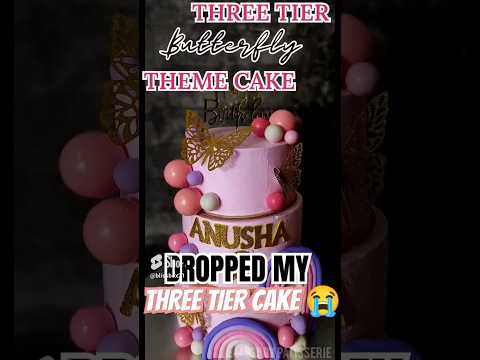 DROPPED MY THREE TIER CAKE 😔🥺😭(almost)#viral #cake #shortvideo #trending #reels #shorts #short #fypシ