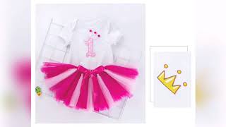 Baby First Birthday Outfit, Tutu and Dresses for Baby Girl - A