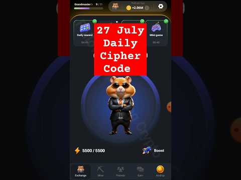 27 july hamster daily cipher code | today's  hamster Kombat daily morse code 27 july