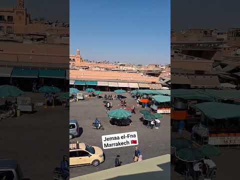 Aerial view of Marrakech's main Square - Jemaa el-Fna #shorts #marrakech