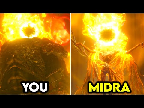 The Tarnished Vs Midra Lord Of Frenzied Flame Transformation (Elden Ring DLC Comparison)