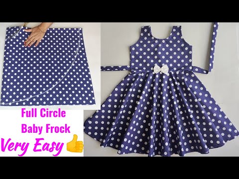 Very Easy Full Circle Umbrella Cut Baby Frock Cutting and stitching 3-4 Year | Baby Frock Designs