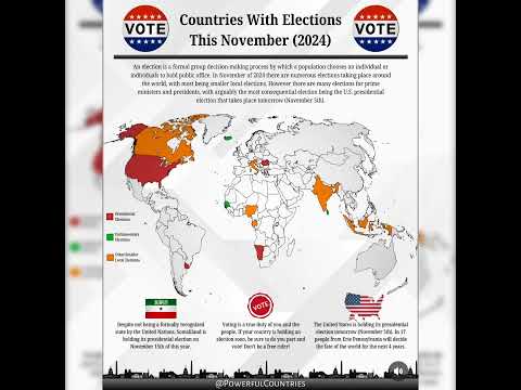 Countries with Election this November (2024)! #map #election #november #countries #youtubeshorts