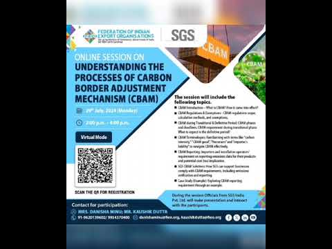 ONLINE SESSION ON UNDERSTANDING THE PROCESSES OF CARBON BORDER ADJUSTMENT MECHANISM(CBAM)