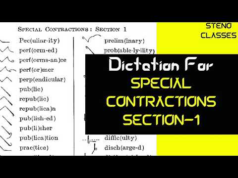 Special Contractions Section 1 (Dictation) | Pitman Shorthand (English) | 2021