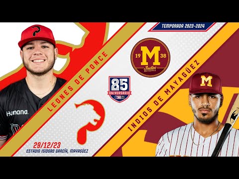 🎥Liga de Béisbol Profesional Roberto Clemente🇵🇷: Leones de Ponce 🆚 Indios de Mayagüez⚾️