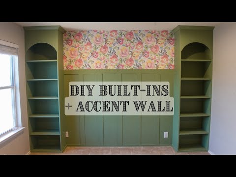 DIY BUILT-INS + ACCENT WALL (PEEL & STICK WALLPAPER + BOARD AND BATTEN | Girls Room Makeover pt 2