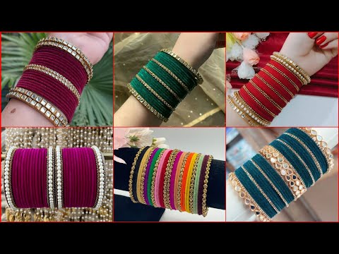 Latest Velvet Bangle Designs/ Karwa Chauth Special Velvet Bangle Designs/Bridal Velvet Bangle Design