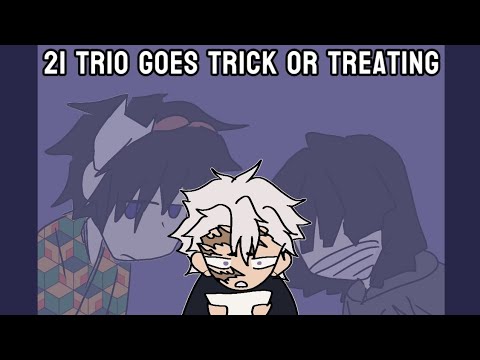 21 TRIO GOES TRICK OR TREATING!! | Demon Slayer animation PT 2