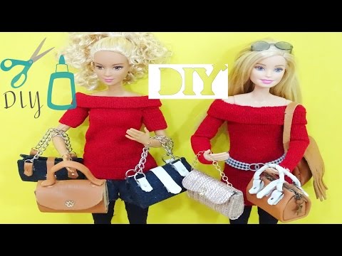 DIY Barbie doll bag -  How to make a Barbie miniature bag DIY