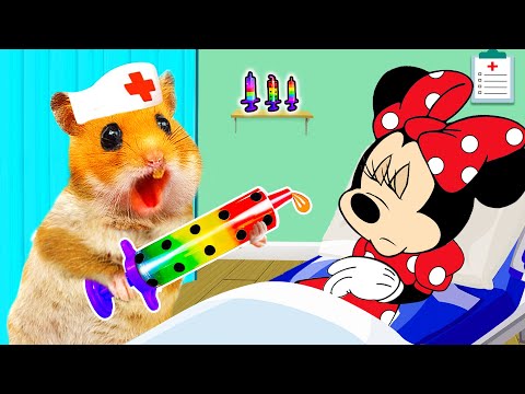 Oh no, Minnie Got Sick! Hamster Hamham Pretend A Doctor Check Up | Life Of Pets HamHam