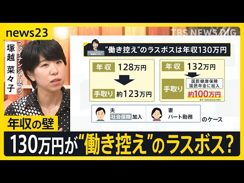 「あとどれくらい働けるか…」年収103万円は壁ではない？ 働き控えの“ラスボス”は130万円の壁？ ファイナンシャルプランナー塚越菜々子さんが解説【news23】｜TBS NEWS DIG