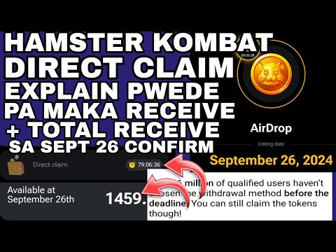 HAMSTER KOMBAT GOOD NEWS DIRECT CLAIM EXPLAIN + HOW MANY TOTAL TOKENS RECEIVE HAMSTER KOMBAT UPDATE