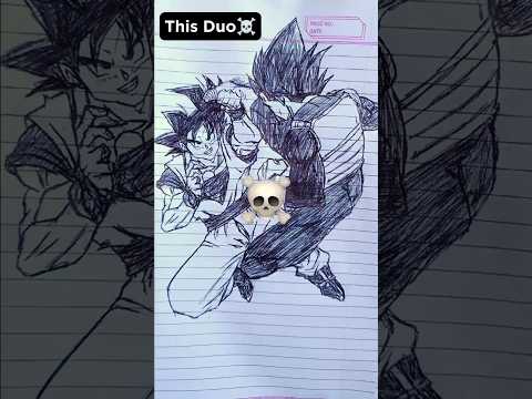 Goku & Vegeta 💀 Speed Drawing StickMan 😳#shorts #anime #drawing #goku #vegeta #dragonball