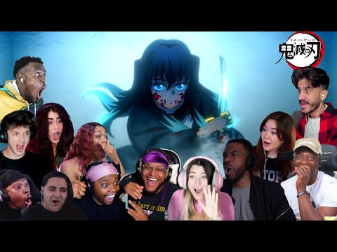 MUICHIRO VS GYOKKO CLOSED! DEMON SLAYER SEASON 3 EPISODE 9 BEST REACTION COMPILATION