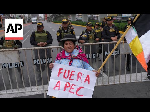 Police and protesters clash during protest in Peru ahead of APEC summit