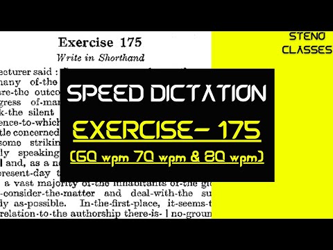 Speed Dictation of Exercise 175 | Pitman Shorthand (English) | 2022