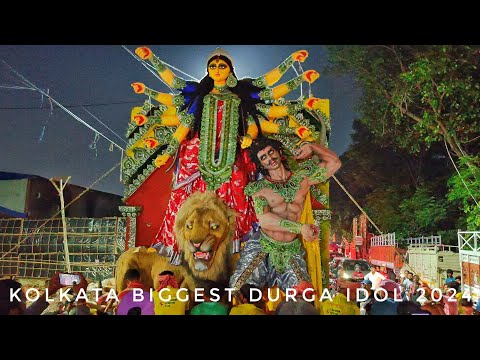 KOLKATA BIGGEST DURGA IDOL  GOING TO PANDAL|PRADIP RUDRA PAL STUDIO|PARK CIRCUS DURGA PUJA 2024