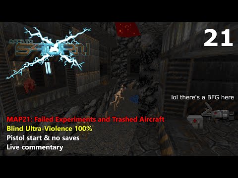 Doom II: BTSX E1 - MAP21: Failed Experiments and Trashed Aircraft - Blind Ultra-Violence Plus 100%