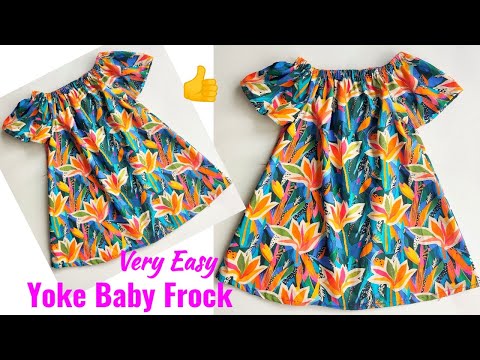 Very Easy Yoke Baby frock cutting and stitching | Baby Frock Designs