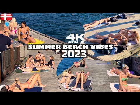 Summer Beach Vibes 2023 | Copenhagen City Beaches Denmark | 4k Beach Walk