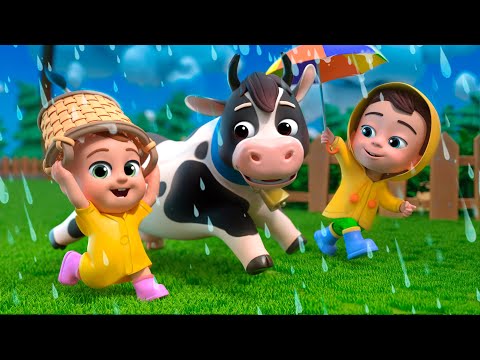 🔴Rain Rain Go Away Animal Version | Lalafun Farm Nursery Rhymes & Baby Songs