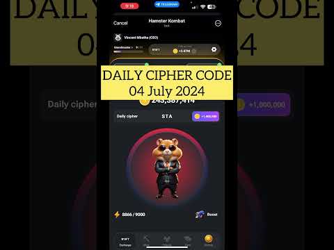 Hamster Kombat Daily Cipher Morse Code: 04 July 2024 #hamsterkombat #crypto