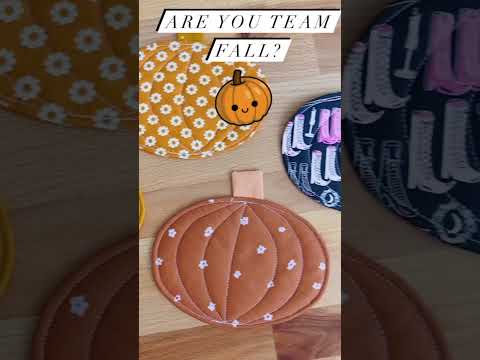 Which team are you? Click the ▶️ to make these cute pumpkin coasters ▶️ #quiltingtutorial #fall