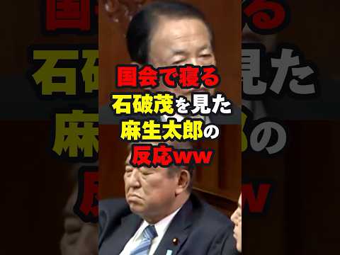 【ゲル、寝る】国会で寝る石破茂を見た麻生太郎の反応ww #ニュース #shorts