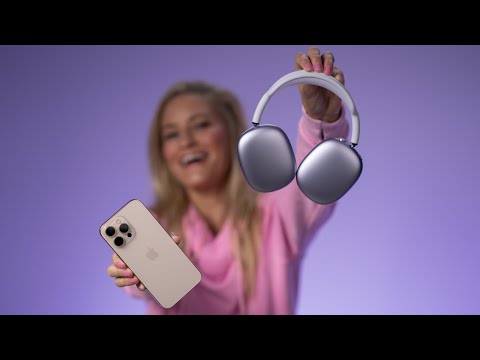 iPhone 16 Pro Max + Purple AirPods Max at the Del Amo Apple Store Grand Opening