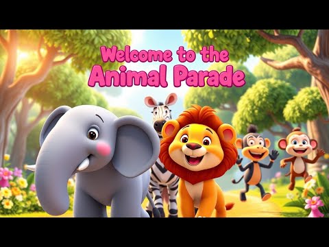 🎶 The Animal Parade Song for Kids | Fun & Colorful 3D Animation for Toddlers and Preschoolers 🐒🦁🐘