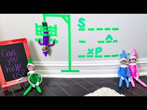 Elf on the Shelf Hangman!!! Prankster Elf Tapes Good Elf to the Wall! Day 4