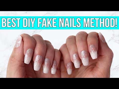 DIY FAKE NAILS AT HOME! No acrylic, easy, lasts 3 weeks!