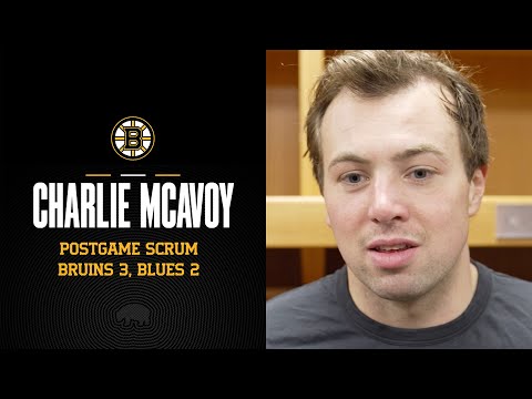 McAvoy Reacts After Potting Tying Goal in Bruins Comeback vs. Blues