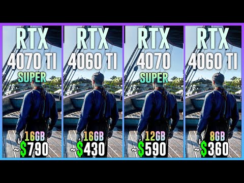 RTX 4070 TI SUPER vs RTX 4060 TI 16GB vs RTX 4070 SUPER vs RTX 4060 TI - Test in 25 Games