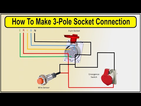 How To Make 3-pole socket connection | 3 phase socket installation