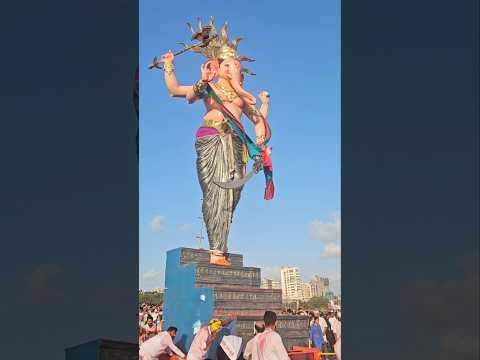 Tallest😯Ganpati Bappa😯Visarjan 2024 || #ganpati #visarjan #2024 #mumbai #ytshorts #chaupati #shorts