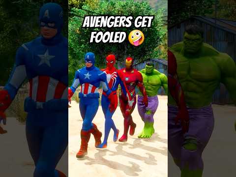 AVENGERS GET FOOLED BY RED MONSTER 🤣| #shorts #gta5