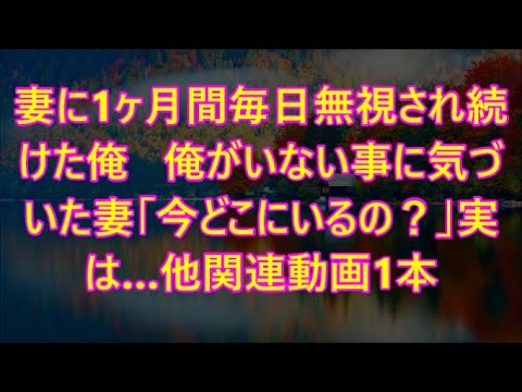 妻に1ヶ月間毎日無視され続けた俺   俺がいない事に気づいた妻「今どこにいるの？」実は…他関連動画1本