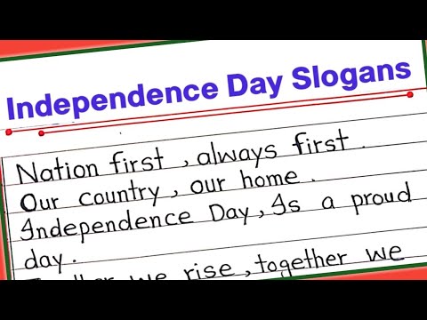 Independence Day Slogans || 10/20 best slogans on independence Day in English