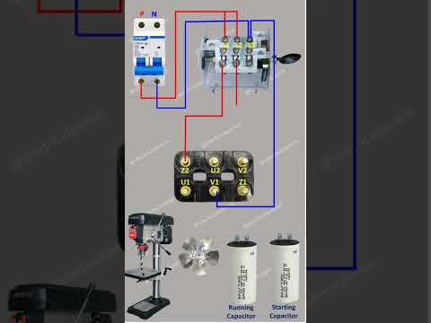 single phase motor reverse forward connection | forward Reverse motor control circuit diagram