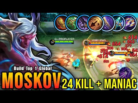 Almost SAVAGE!! 24 Kills Moskov with Full Attack Speed Build!! - Build Top 1 Global Moskov ~ MLBB