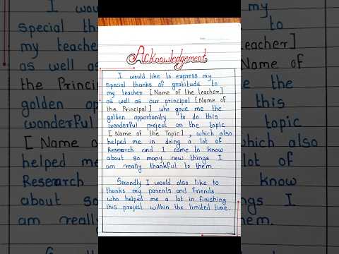 Project Acknowledgment | Acknowledgement for a Project file #shorts #schoolproject