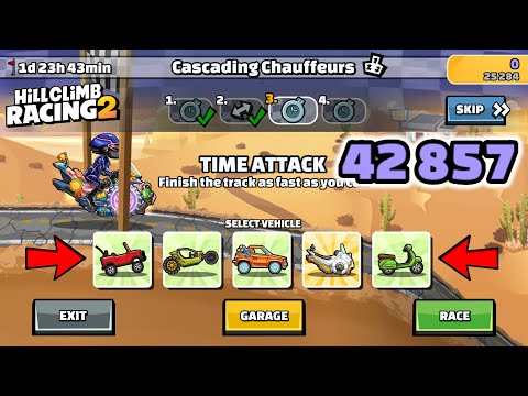 Hill Climb Racing 2 - 42857 points in CASCADING CHAUFFEURS Team Event