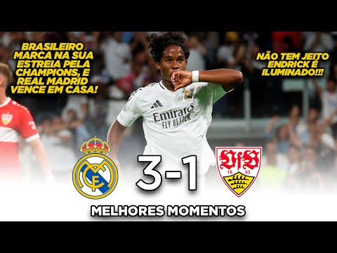 ENDRICK SAIU DO BANCO PRA FAZER HISTÓRIA - Real Madrid vs Stuttgart - Melhores Momentos 2024