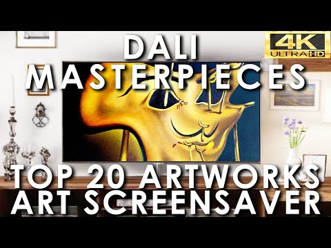 Dali Art Slideshow Top 20 Masterpieces | Famous Paintings Screensaver | No Sound 4K UHD