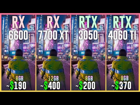 RX 6600 vs RX 7700 XT vs RTX 3050 vs RTX 4060 TI - Test in 20 Games