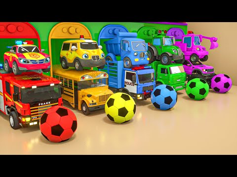 Finger Family Song + Wheels On the Bus - Baby Nursery Rhymes & Kids Songs - Garage for painting cars